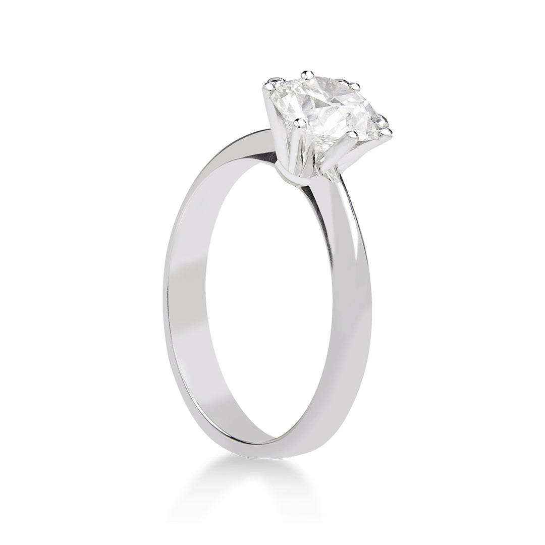 Solitario in Oro bianco 18kt con Diamante accresciuto