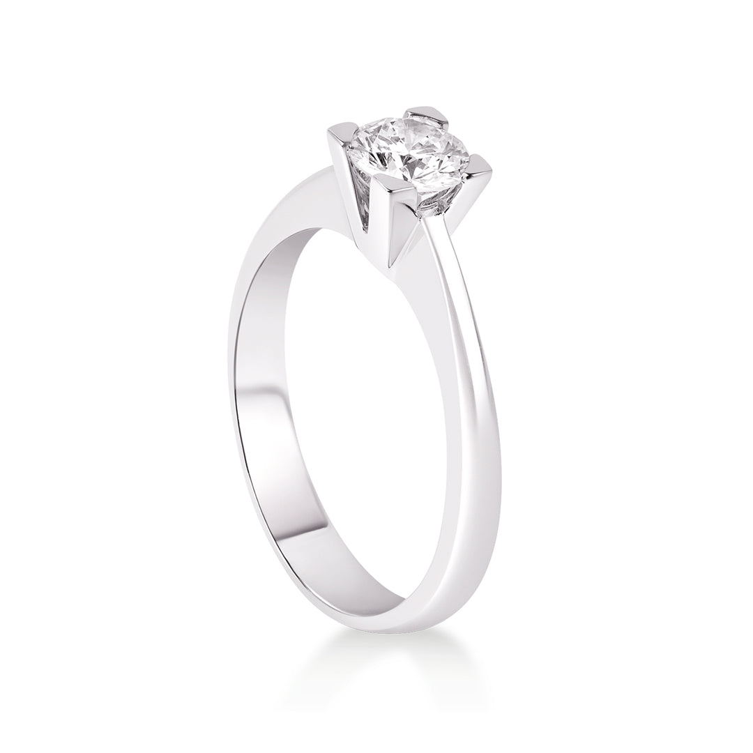 Solitario in Oro bianco 18kt con Diamante accresciuto