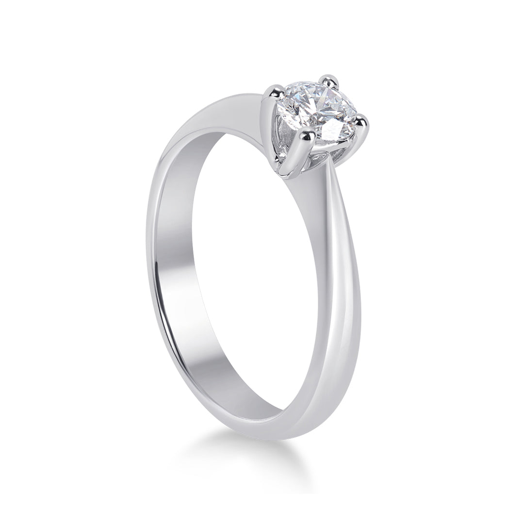 Solitario in Oro bianco 18kt con Diamante accresciuto