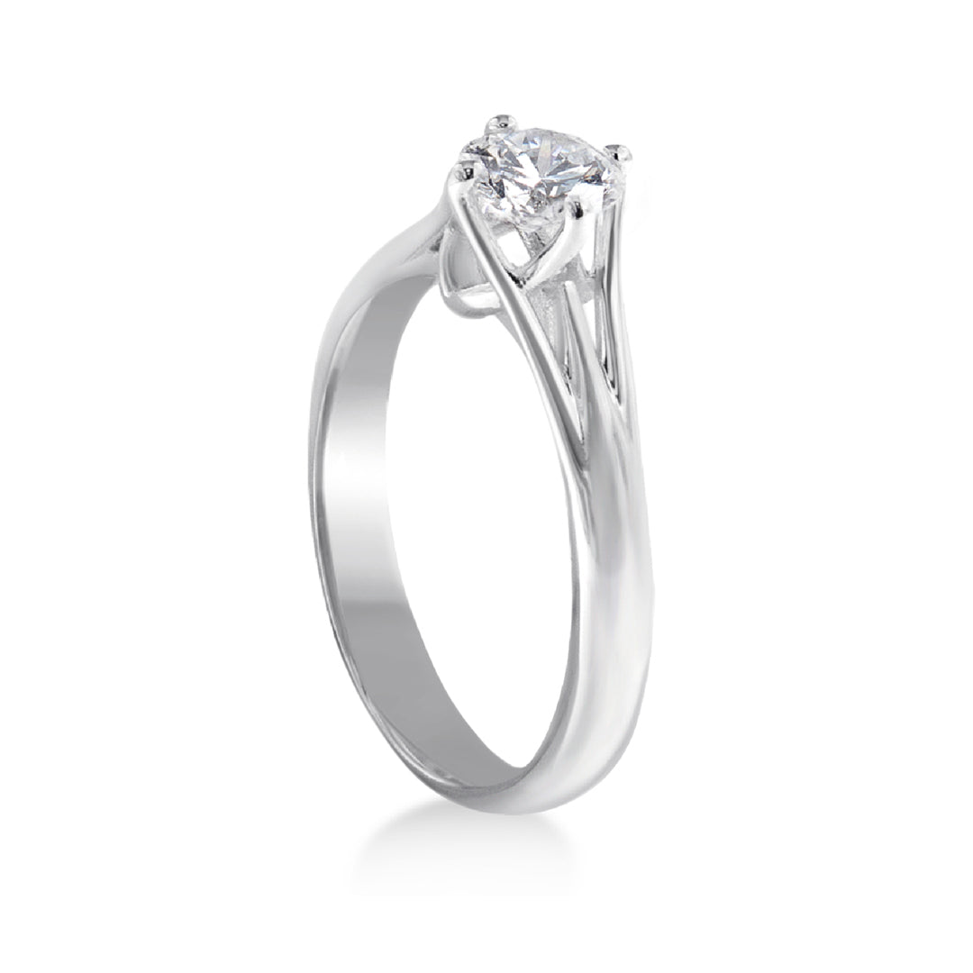 Solitario in Oro bianco 18kt con Diamante accresciuto
