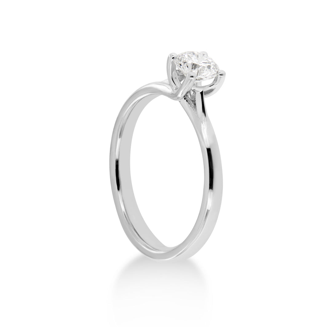 Solitario in Oro bianco 18kt con Diamante accresciuto