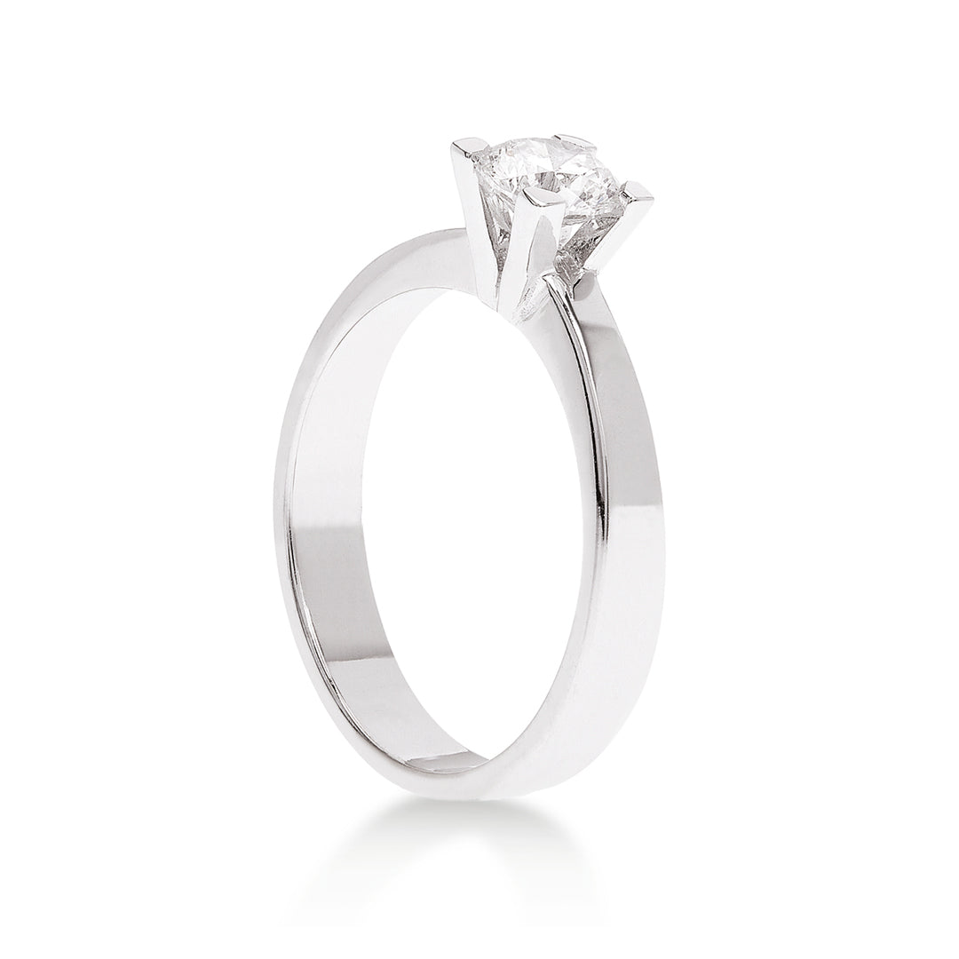 Solitario in Oro bianco 18kt con Diamante accresciuto