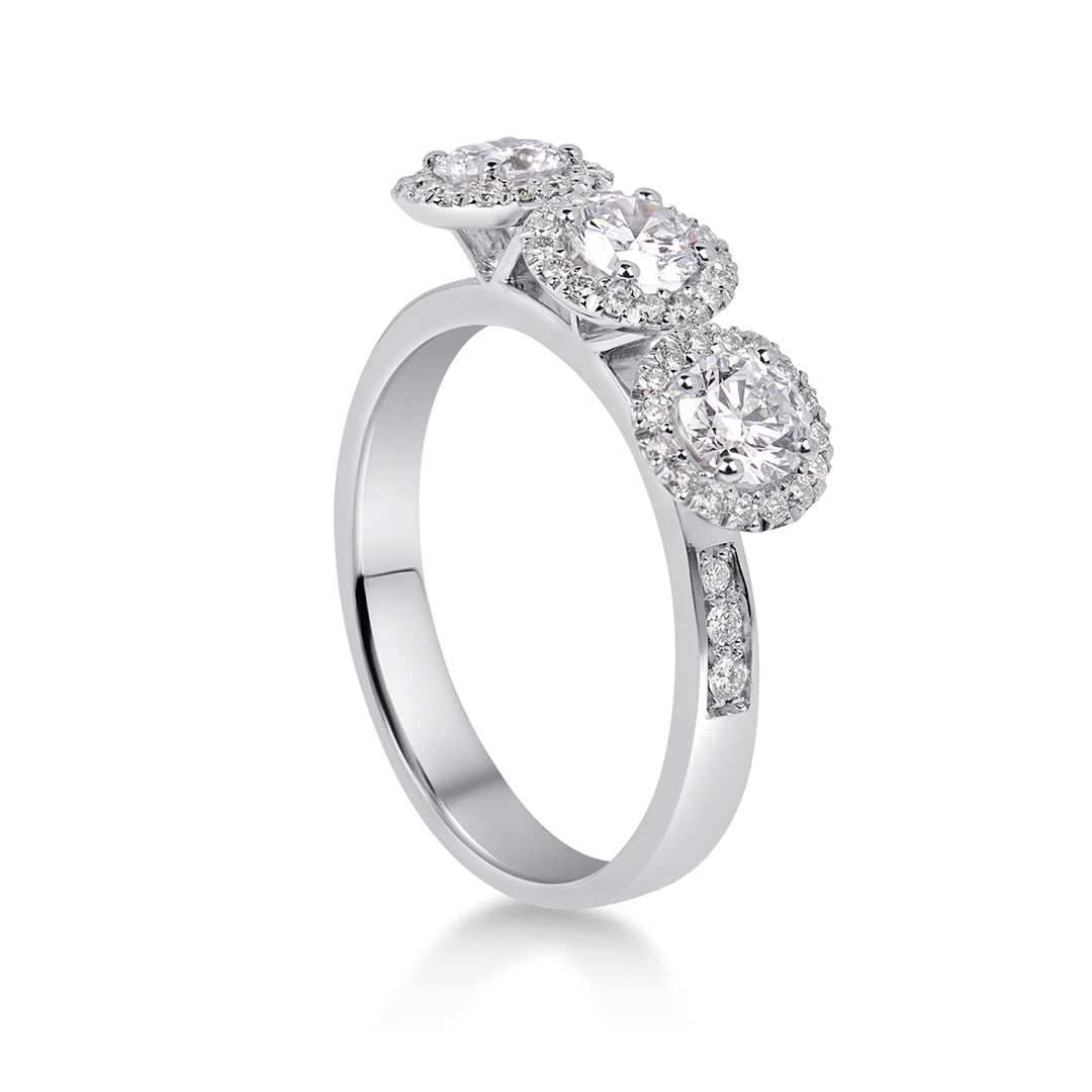 Trilogy in Oro bianco 18kt con Diamanti accresciuti