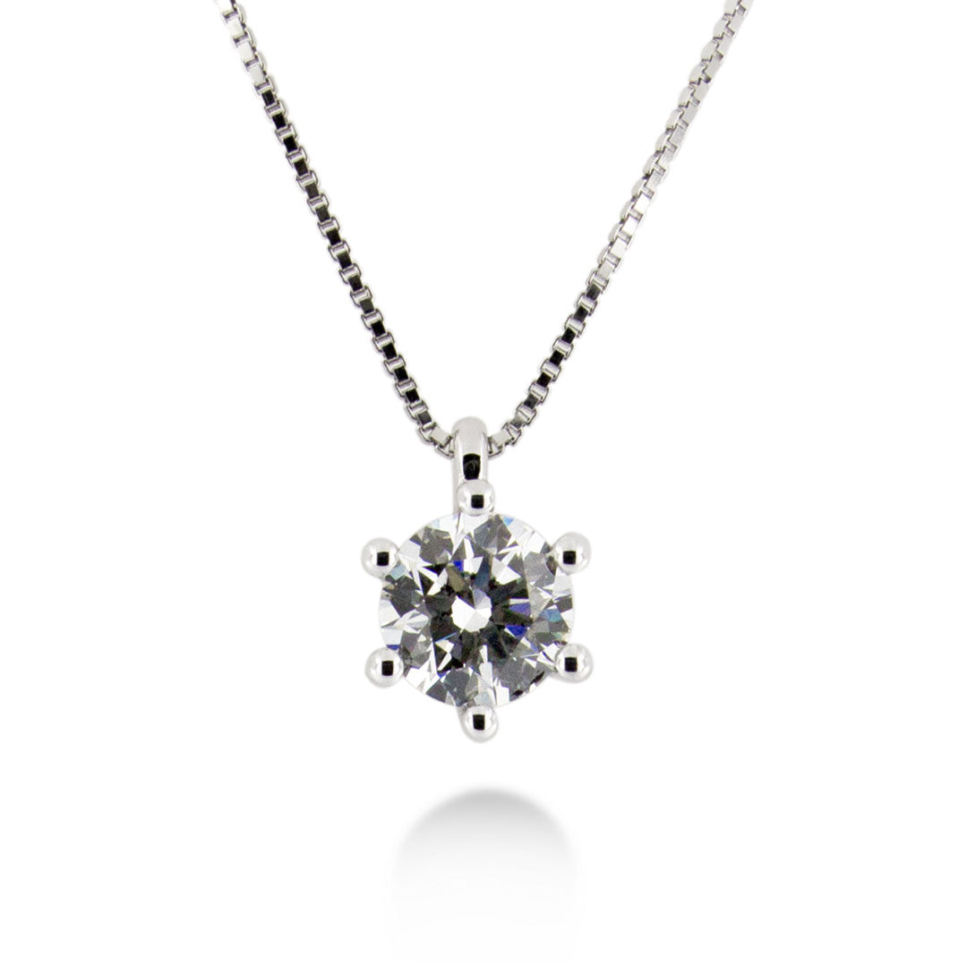 Collana in Oro bianco 18kt con Diamante accresciuto