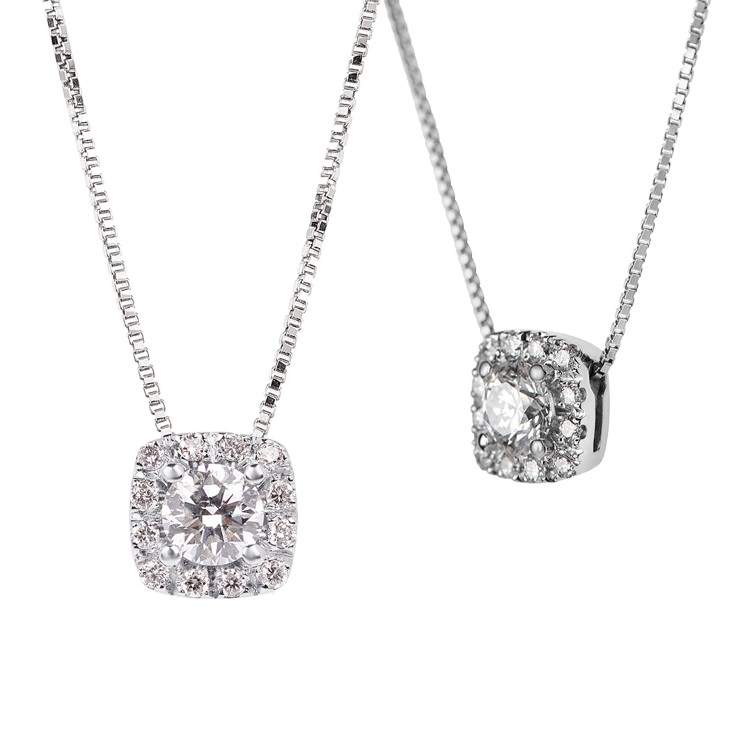 Collana in oro bianco 18kt e Diamanti accresciuti