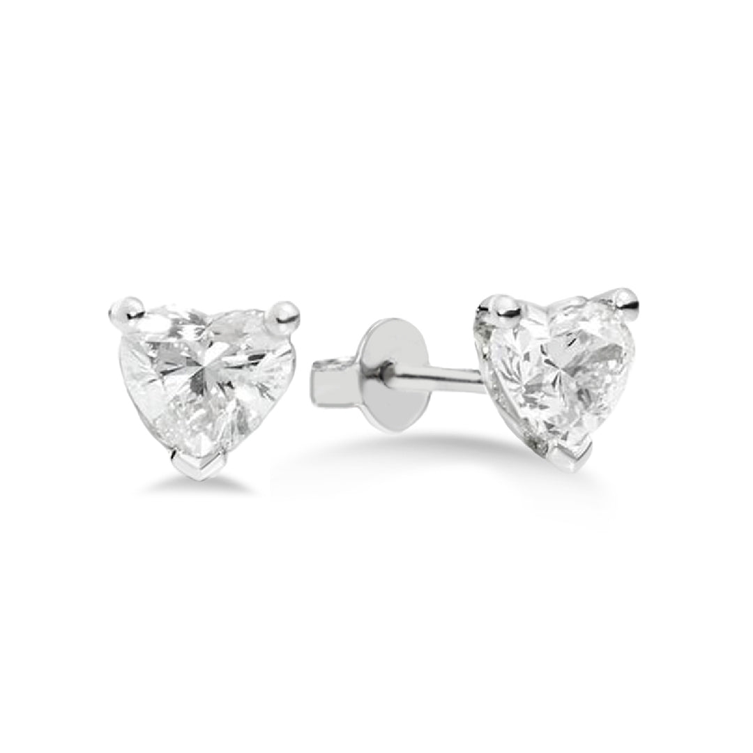 Orecchini in Oro bianco 18kt con Diamanti accresciuti taglio cuore