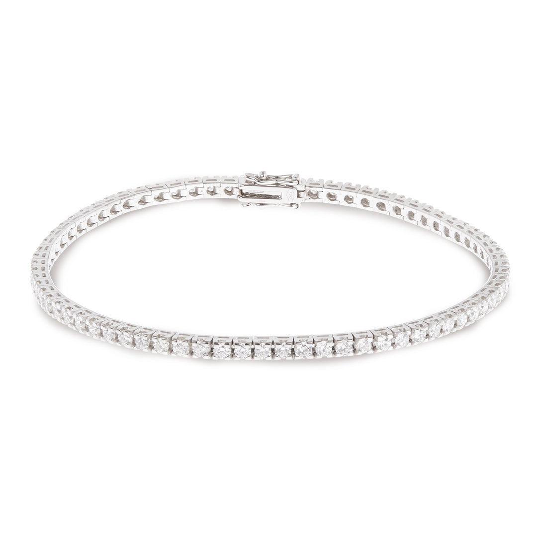 Tennis tornito in Oro bianco 18kt con Diamanti accresciuti